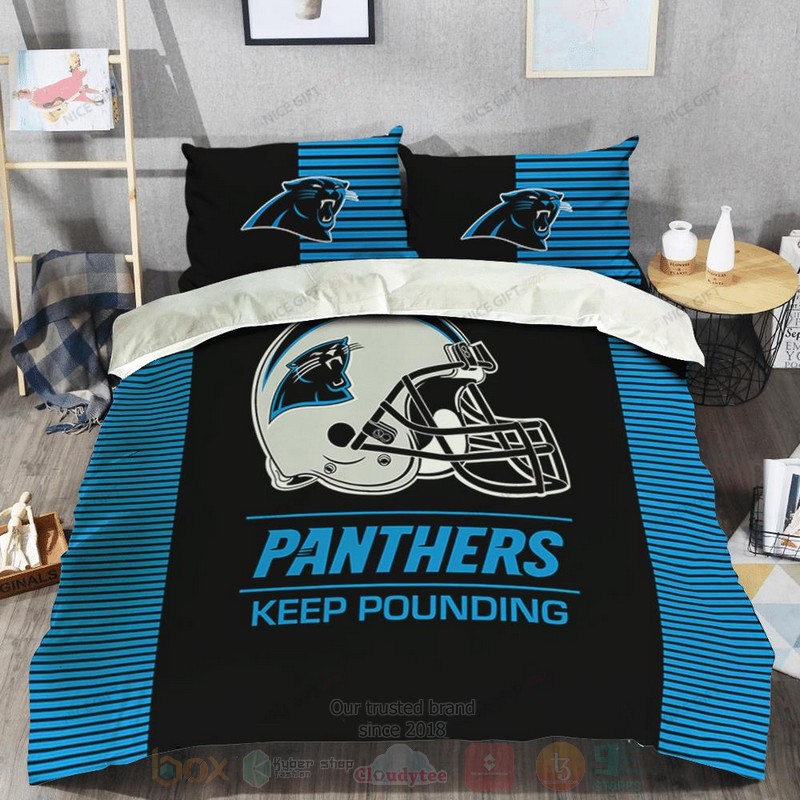 NFL Carolina Panthers Keep Pounding Inspired Bedding Set 1