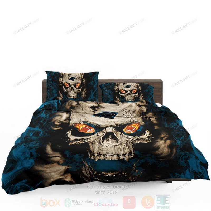 NFL Carolina Panthers Skull Inspired Bedding Set