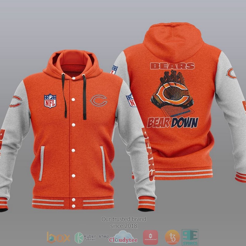 NFL Chicago Bears Bear Down Baseball Jacket Hoodie 1 2 3 4 5