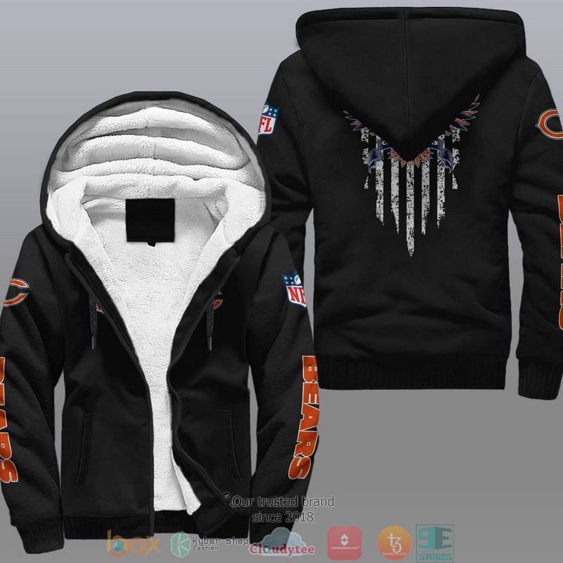 NFL Chicago Bears Eagle American Flag Fleece Hoodie