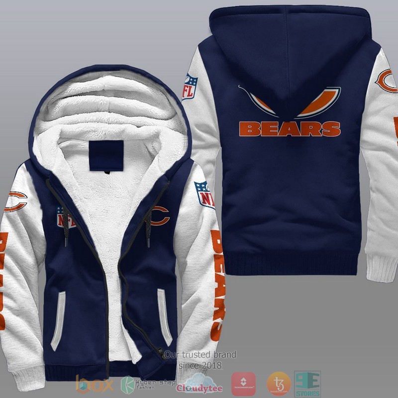 HOT Chicago Bears 3D Fleece Hoodie 3 NFL Chicago Bears Fleece Hoodie 1 2