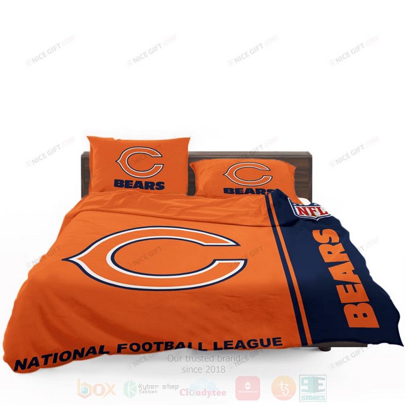 NFL Chicago Bears Inspired Orange Bedding Set