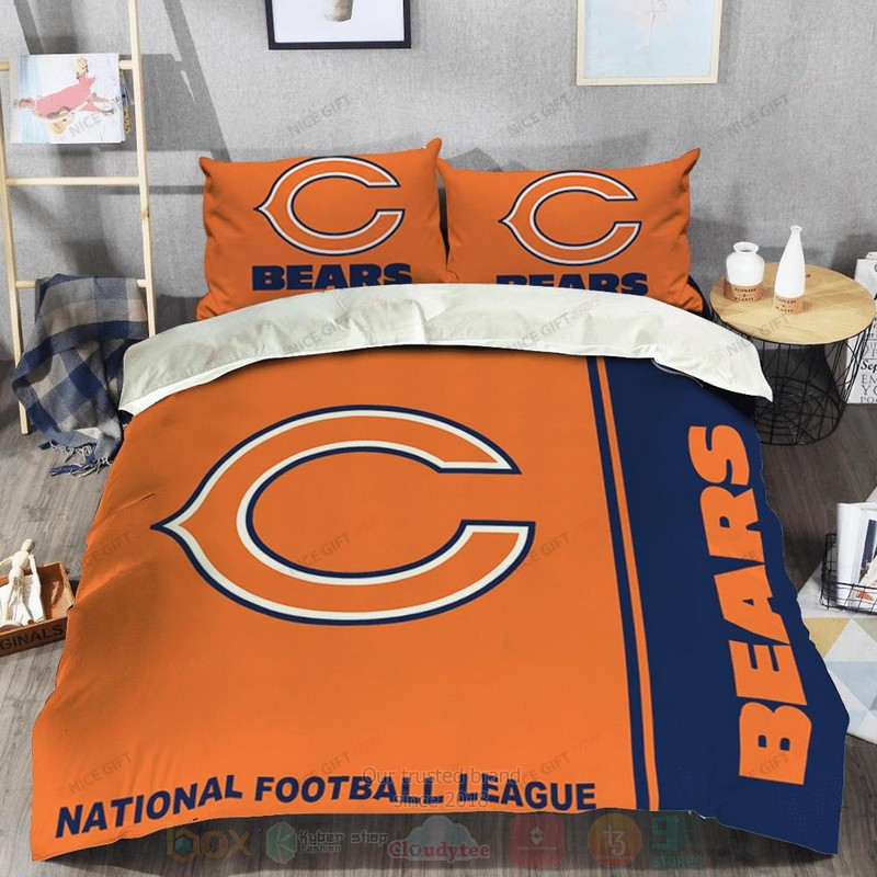NFL Chicago Bears Inspired Orange Bedding Set 1