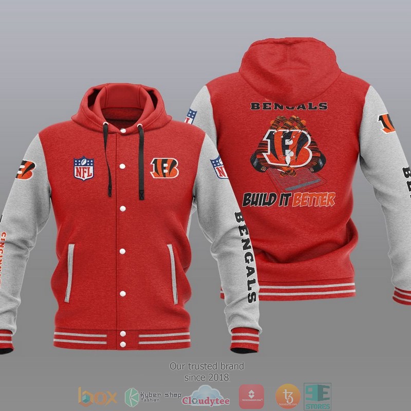 NFL Cincinnati Bengals Build It Better Baseball Jacket Hoodie 1 2 3 4