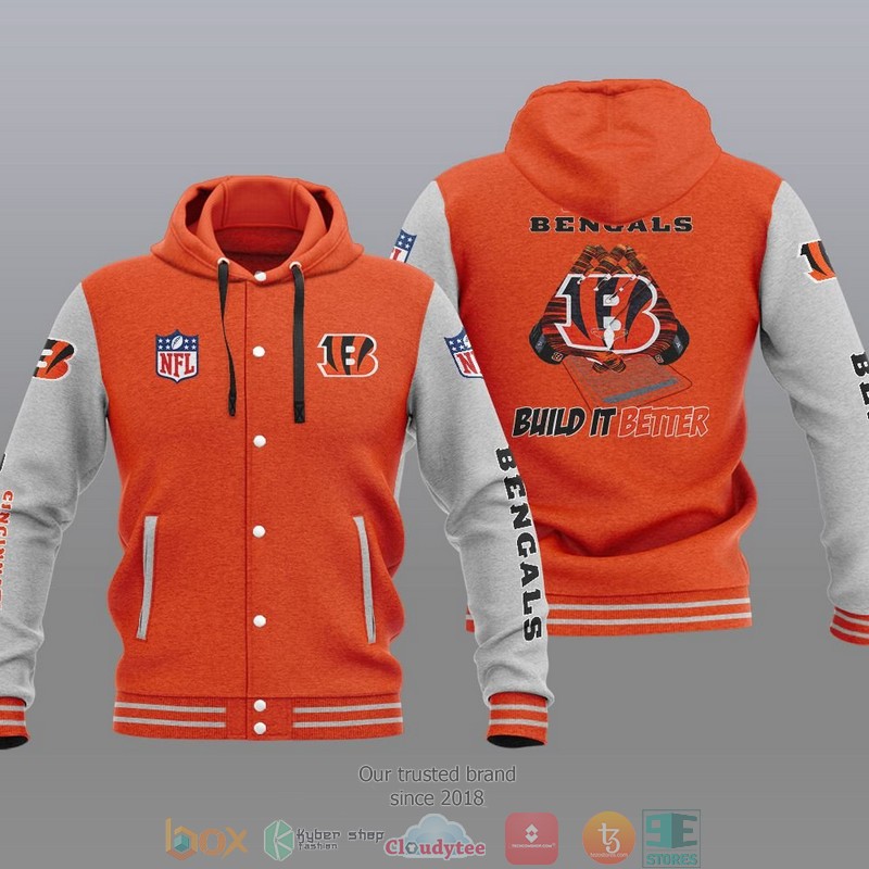 NFL Cincinnati Bengals Build It Better Baseball Jacket Hoodie 1 2 3 4 5
