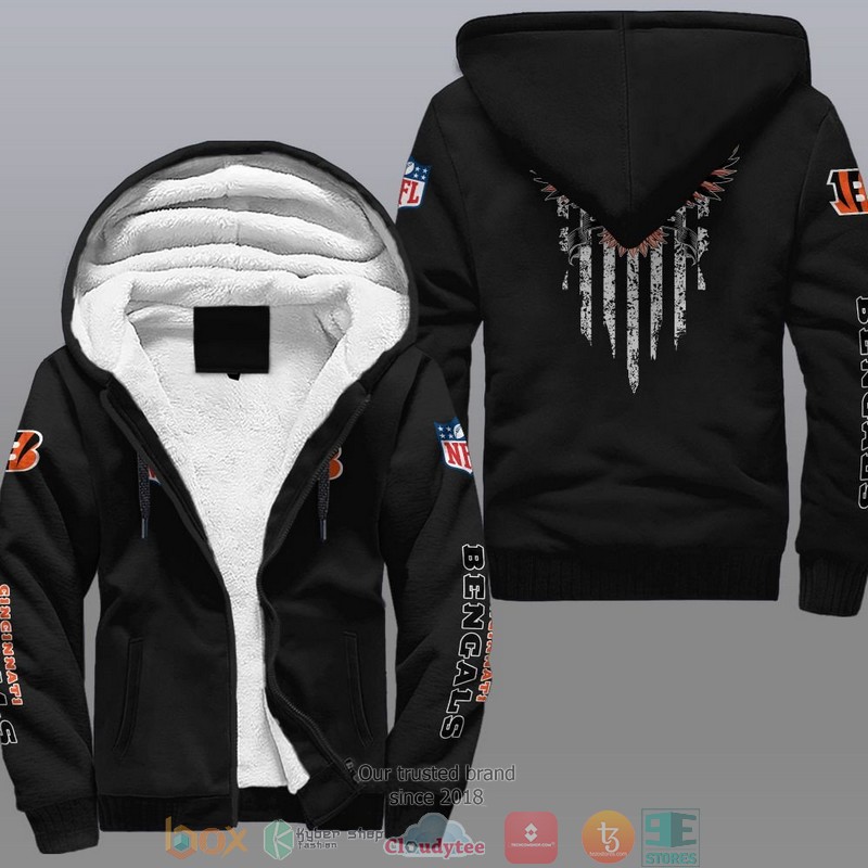 NFL Cincinnati Bengals Eagle American Flag Fleece Hoodie