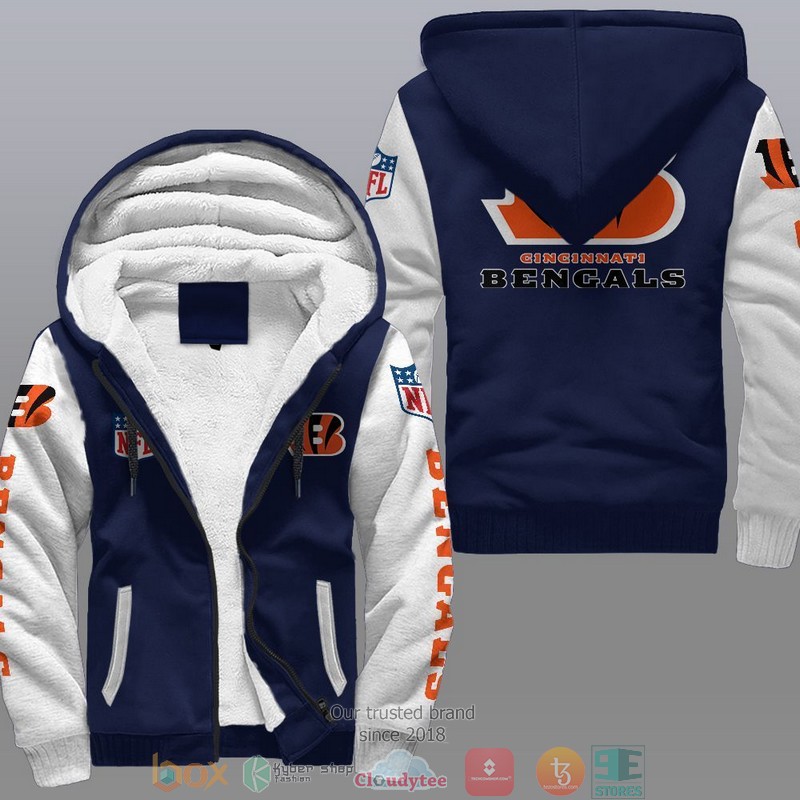 HOT Cincinnati Bengals 3D Fleece Hoodie 3 NFL Cincinnati Bengals Fleece Hoodie 1 2