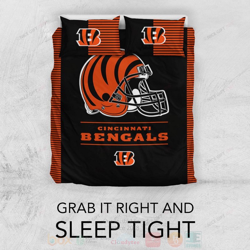 BEST NFL Cincinnati Bengals Inspired Duvet Cover Bed Sets 3 NFL Cincinnati Bengals Inspired Bedding Set 1 2