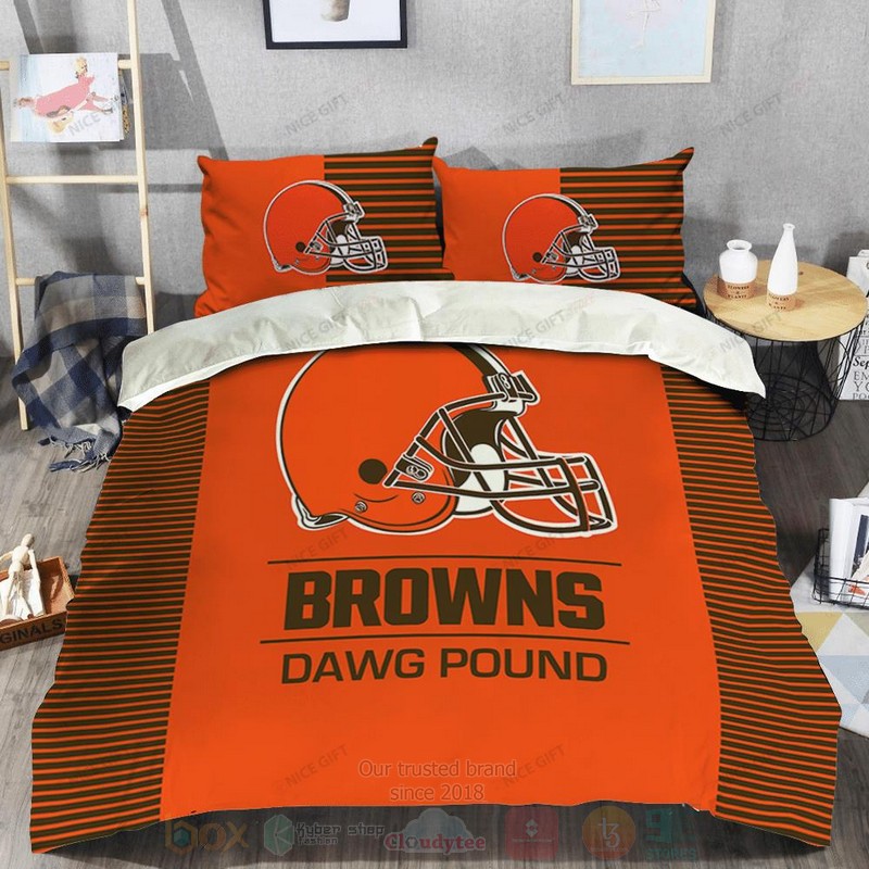 NFL Cleveland Browns Dawg Pound Inspired Bedding Set 1