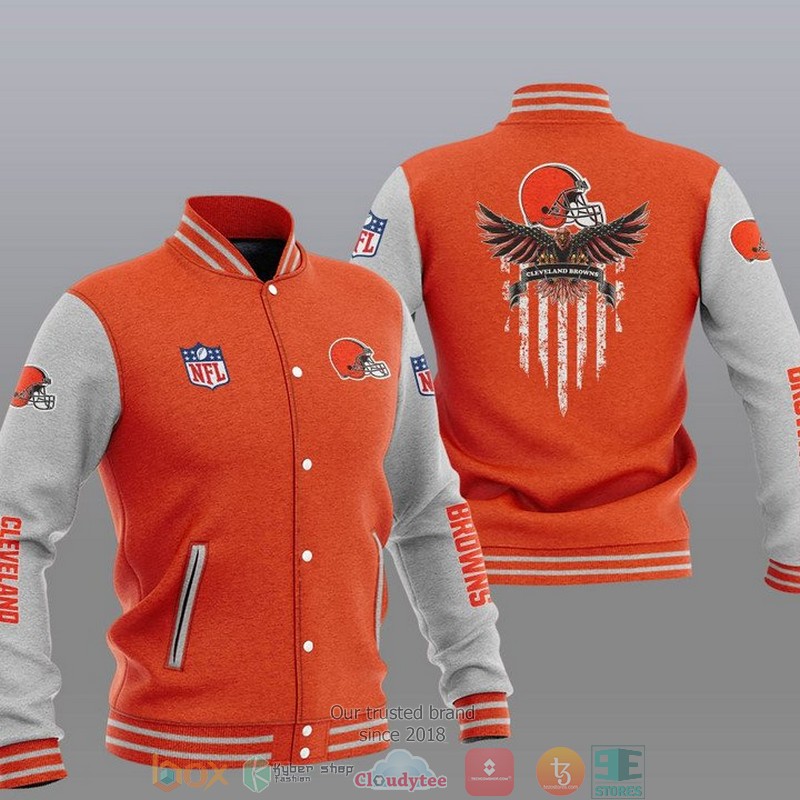 NFL Cleveland Browns Eagle Thin Line Flag Varsity Jacket