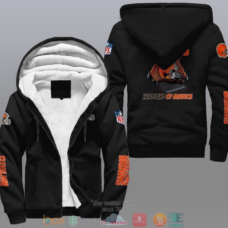 HOT Cleveland Browns Hardland Of America 3D Fleece Hoodie 8 NFL Cleveland Browns Hardland Of America Fleece Hoodie