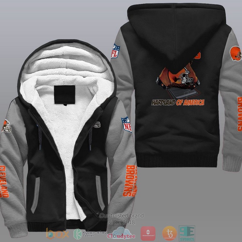 HOT Cleveland Browns Hardland Of America 3D Fleece Hoodie 2 NFL Cleveland Browns Hardland Of America Fleece Hoodie 1