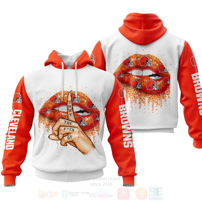 NFL Cleveland Browns Lips Personalized 3D Hoodie Zip Hoodie