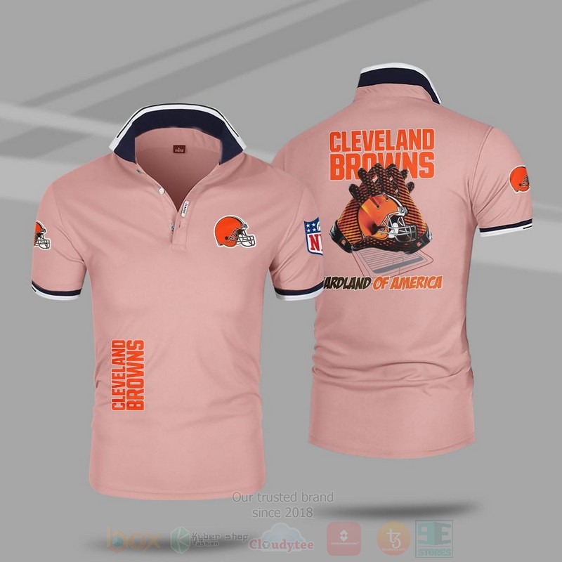 BEST NFL Cleveland Browns Premium All Over Print Polo Shirt 4 NFL Cleveland Browns Premium Polo Shirt 1 2 3