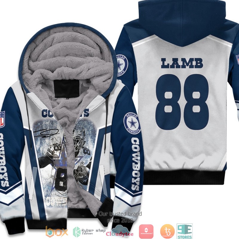NFL Dallas Cowboys CeeDee Lamb 88 Team White 3d Fleece Hoodie 3 NFL Dallas Cowboys CeeDee Lamb 88 Team White 3d Fleece Hoodie