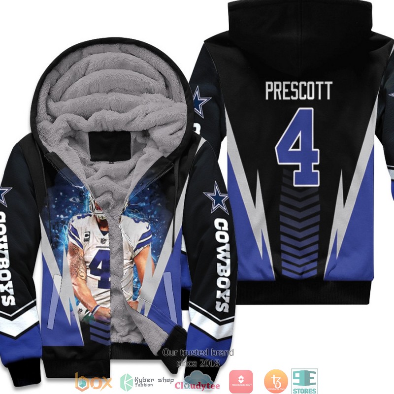 NFL Dallas Cowboys Dak Prescott 4 Team Black 3d Fleece Hoodie 2 NFL Dallas Cowboys Dak Prescott 4 Team Black 3d Fleece Hoodie