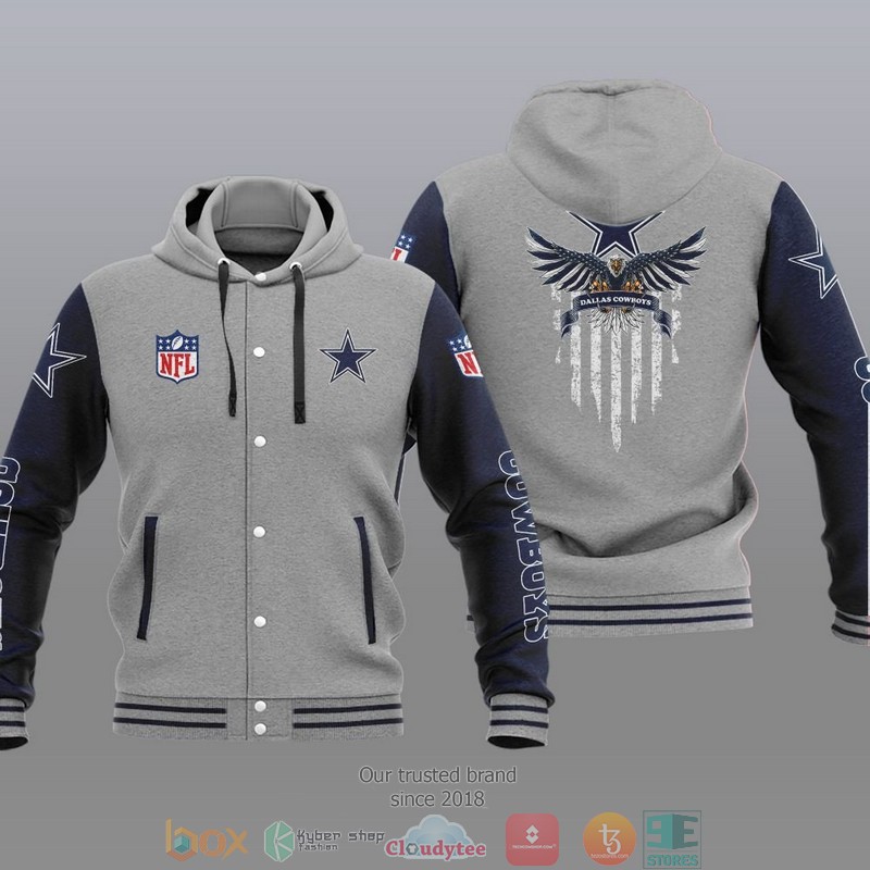 NFL Dallas Cowboys Eagle American Flag Baseball Jacket Hoodie 1