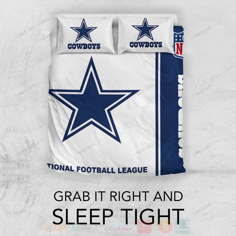 BEST NFL Dallas Cowboys Inspired White-Navy Duvet Cover Bed Sets 3 NFL Dallas Cowboys Inspired White Navy Bedding Set 1 2