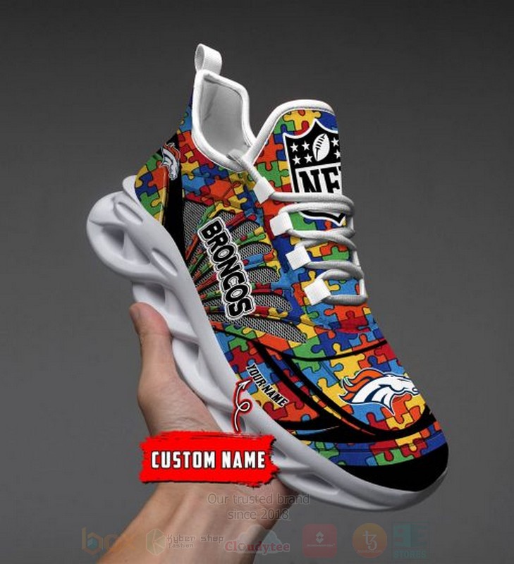 NFL Denver Broncos Autism Personalized Clunky Max Soul Shoes 1 2 3 4 5