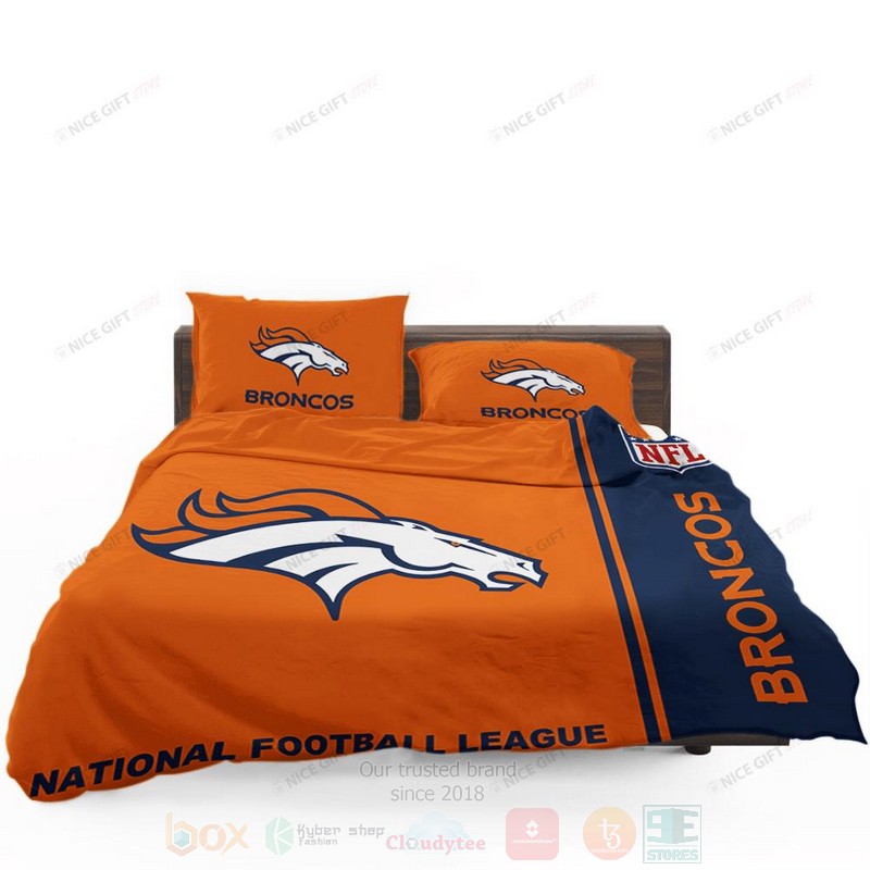 NFL Denver Broncos Inspired Orange Bedding Set