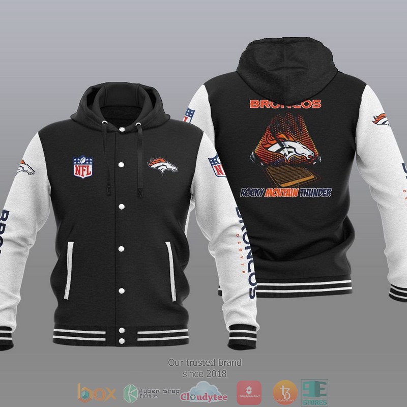 NFL Denver Broncos Rocky Moutain Thunder Baseball Jacket Hoodie