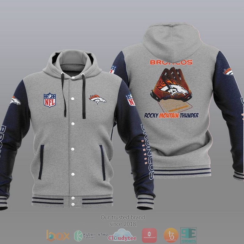 NFL Denver Broncos Rocky Moutain Thunder Baseball Jacket Hoodie 1