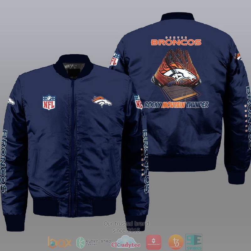 NFL Denver Broncos Rocky Moutain Thunder Bomber Jacket 2 NFL Denver Broncos Rocky Moutain Thunder Bomber Jacket 1