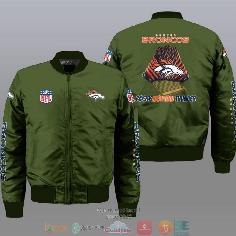 NFL Denver Broncos Rocky Moutain Thunder Bomber Jacket 3 NFL Denver Broncos Rocky Moutain Thunder Bomber Jacket 1 2