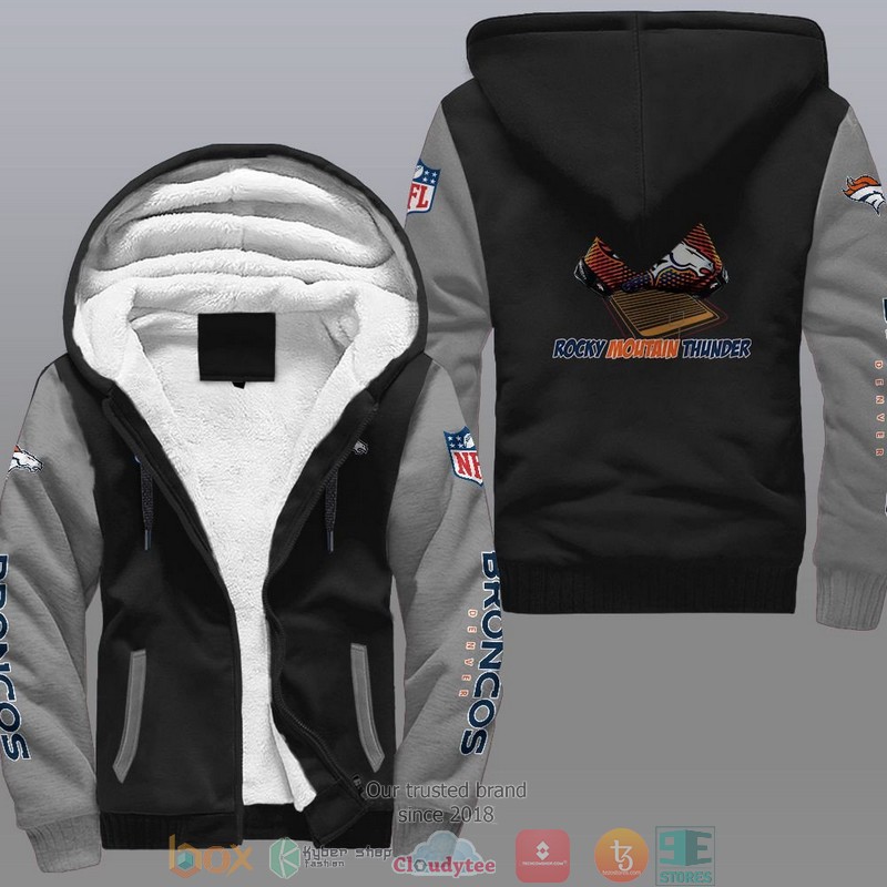 HOT Denver Broncos Rocky Moutain Thunder 3D Fleece Hoodie 2 NFL Denver Broncos Rocky Moutain Thunder Fleece Hoodie 1