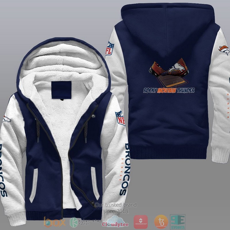 HOT Denver Broncos Rocky Moutain Thunder 3D Fleece Hoodie 3 NFL Denver Broncos Rocky Moutain Thunder Fleece Hoodie 1 2
