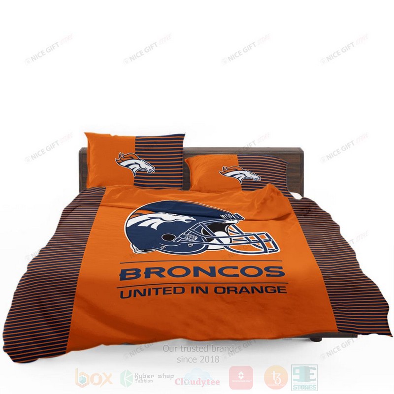 NFL Denver Broncos United In Orange Inspired Bedding Set
