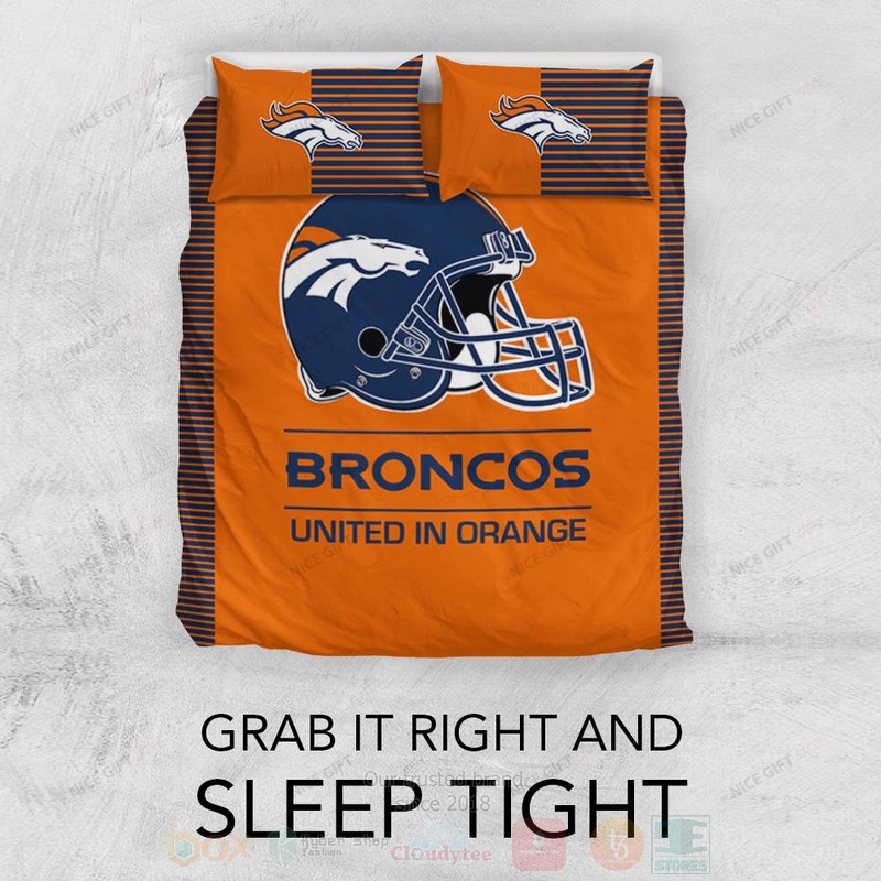 BEST NFL Denver Broncos United In Orange Inspired Duvet Cover Bed Sets 3 NFL Denver Broncos United In Orange Inspired Bedding Set 1 2
