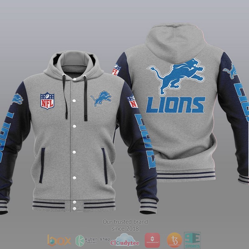 NFL Detroit Lions Baseball Jacket Hoodie 1