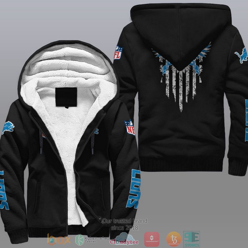 NFL Detroit Lions Eagle American Flag Fleece Hoodie