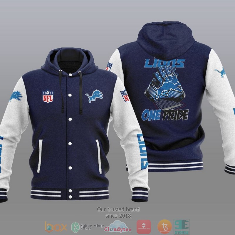HOT Detroit Lions One Pride Varsity Hoodie Jacket 3 NFL Detroit Lions One Pride Baseball Jacket Hoodie 1 2