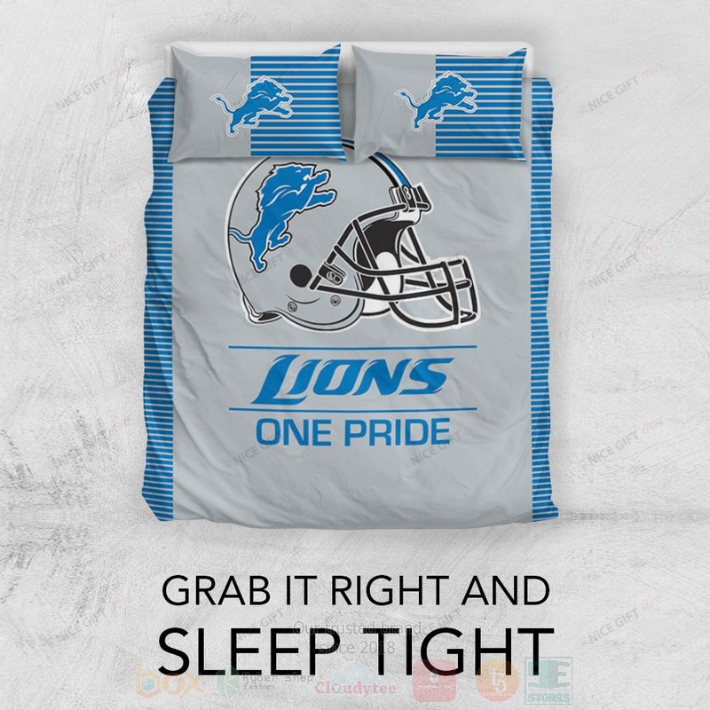 BEST NFL Detroit Lions One Pride Inspired Duvet Cover Bed Sets 3 NFL Detroit Lions One Pride Inspired Bedding Set 1 2