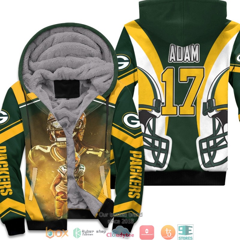NFL Green Bay Packers Davante Adam 17 Team Green 3D Fleece Hoodie 2 NFL Green Bay Packers Davante Adam 17 Team Green 3D Fleece Hoodie