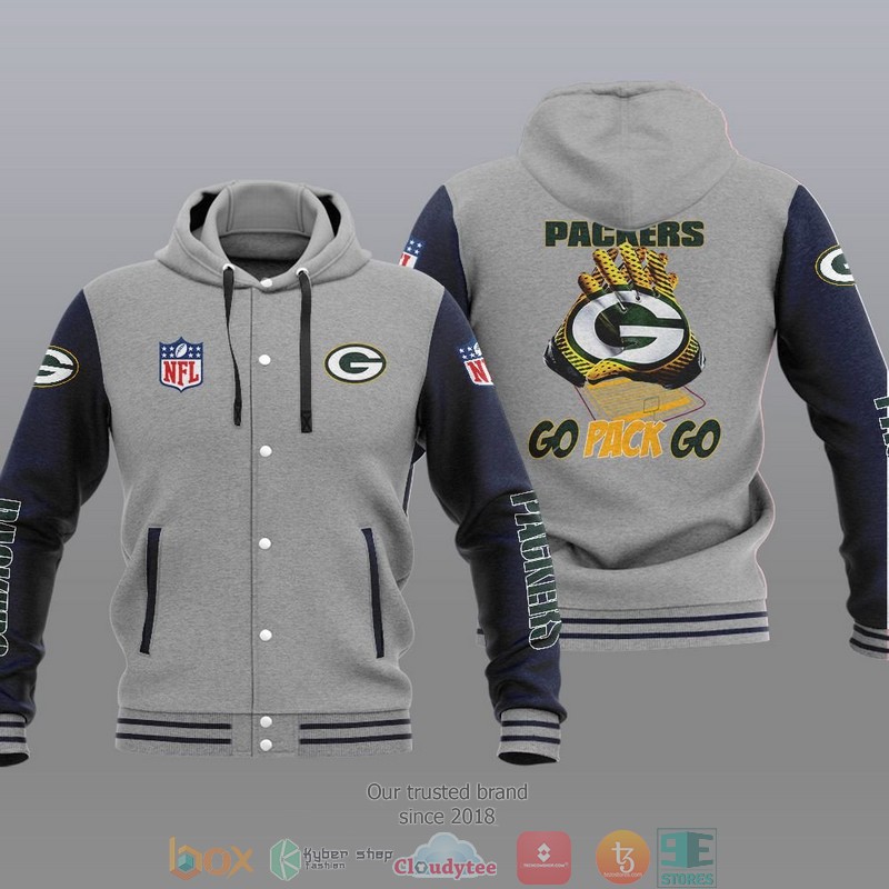 NFL Green Bay Packers Go Pack Go Baseball Jacket Hoodie 1