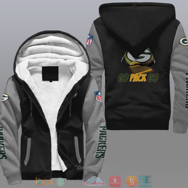 HOT Green Bay Packers Go Pack Go 3D Fleece Hoodie 2 NFL Green Bay Packers Go Pack Go Fleece Hoodie 1