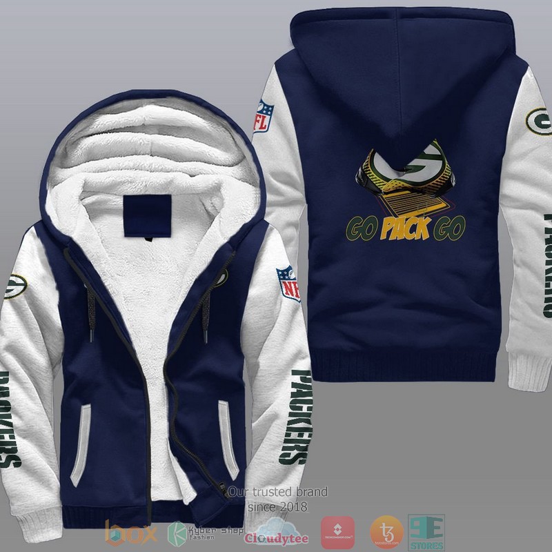 HOT Green Bay Packers Go Pack Go 3D Fleece Hoodie 3 NFL Green Bay Packers Go Pack Go Fleece Hoodie 1 2
