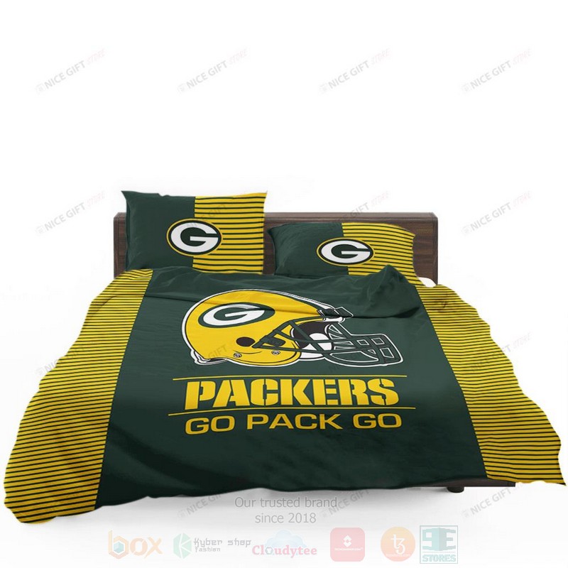 NFL Green Bay Packers Go Pack Go Inspired Bedding Set