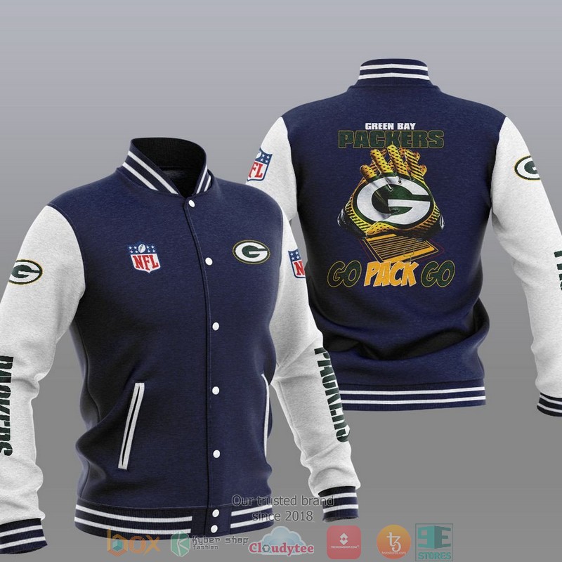 NFL Green Bay Packers Go Pack Go Varsity Jacket 3 NFL Green Bay Packers Go Pack Go Varsity Jacket 1 2