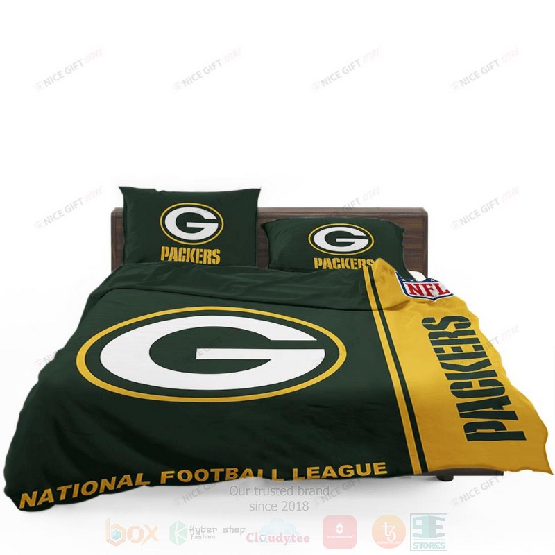 NFL Green Bay Packers Inspired Yellow Green Bedding Set