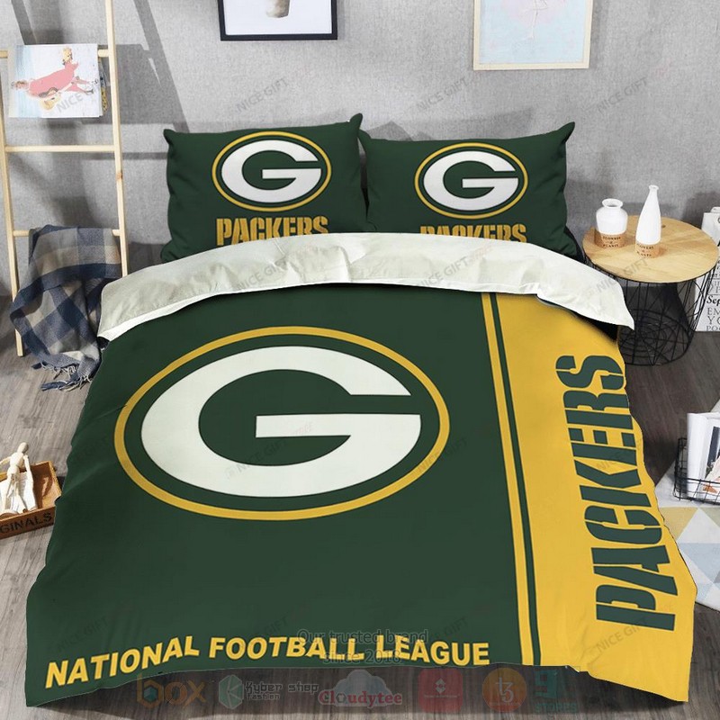 NFL Green Bay Packers Inspired Yellow Green Bedding Set 1