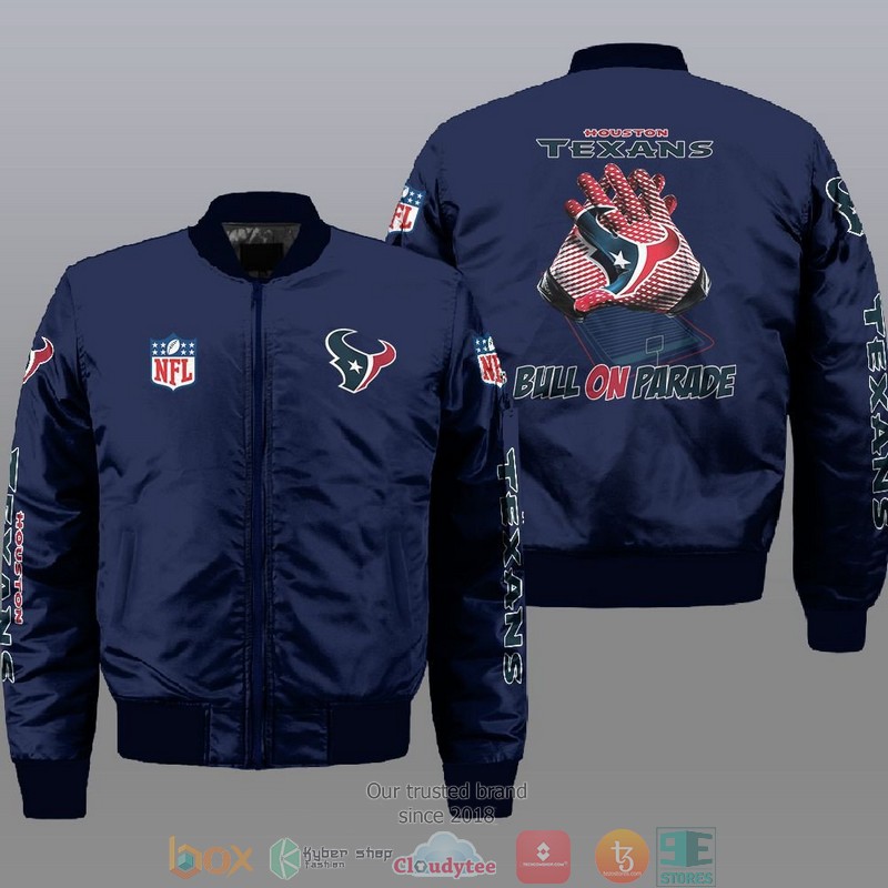 NFL Houston Texans Bull On Parade Bomber Jacket 2 NFL Houston Texans Bull On Parade Bomber Jacket 1