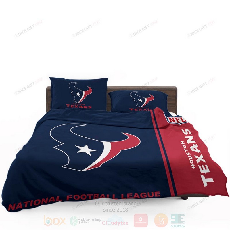 NFL Houston Texans Inspired Red Navy Bedding Set