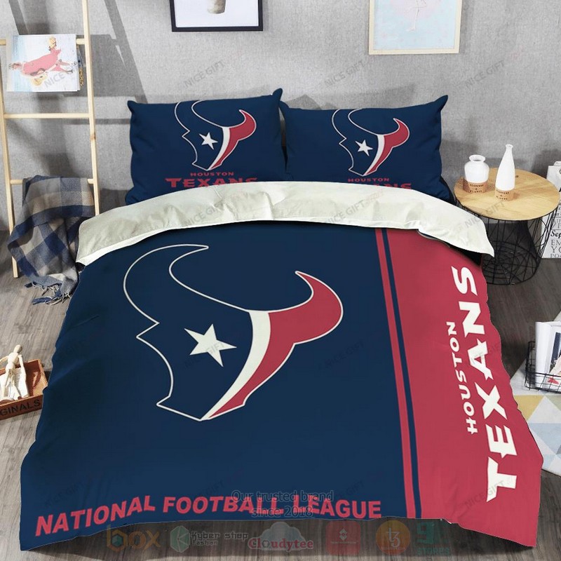 NFL Houston Texans Inspired Red Navy Bedding Set 1
