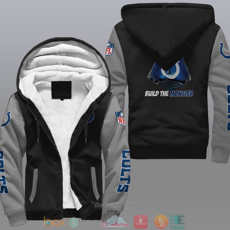 HOT Indianapolis Colts Build The Monster 3D Fleece Hoodie 2 NFL Indianapolis Colts Build The Monster Fleece Hoodie 1