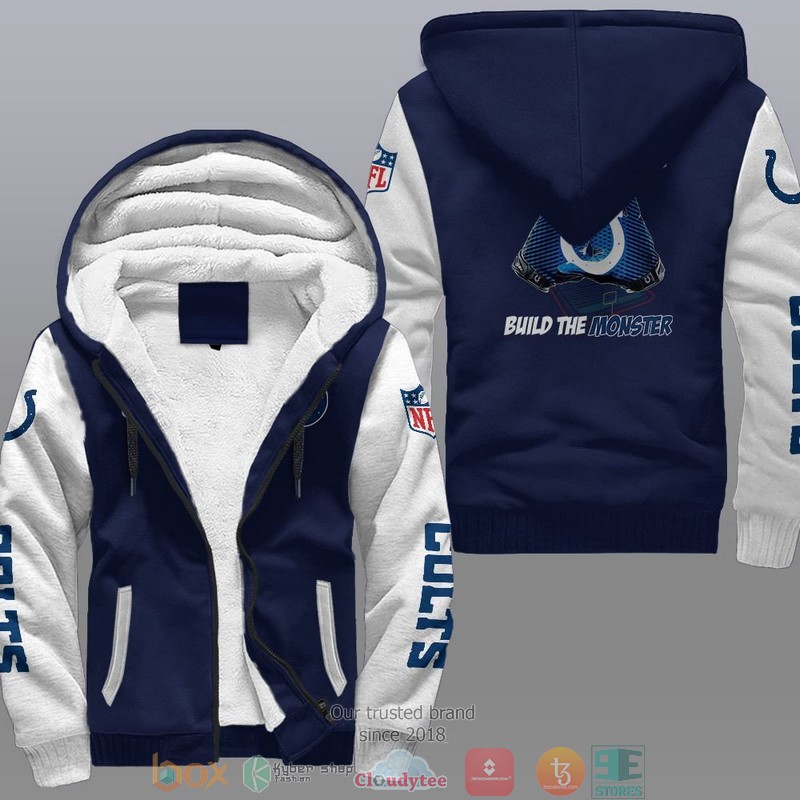 HOT Indianapolis Colts Build The Monster 3D Fleece Hoodie 3 NFL Indianapolis Colts Build The Monster Fleece Hoodie 1 2