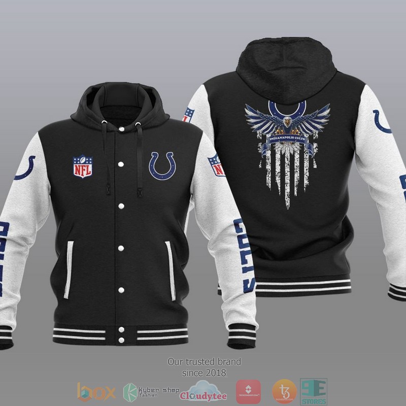 NFL Indianapolis Colts Eagle American Flag Baseball Jacket Hoodie 1